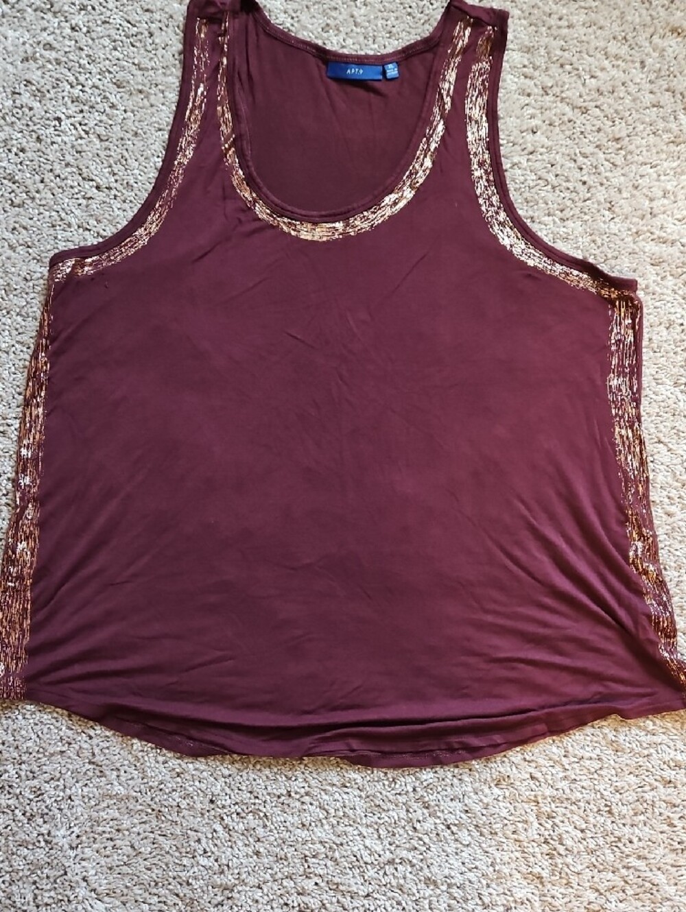 Apt. 9 Olive Green & Burgundy Tank Tops with Gold Trim - 2-Pack - Picture 8 of 10